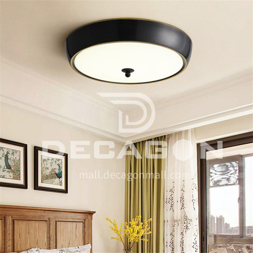 All copper modern minimalist master bedroom lamp study lamp porch balcony round warm lamps-AG-LX6870